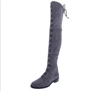 Stuart Weitzman Exes Londra Grey Suede Boots